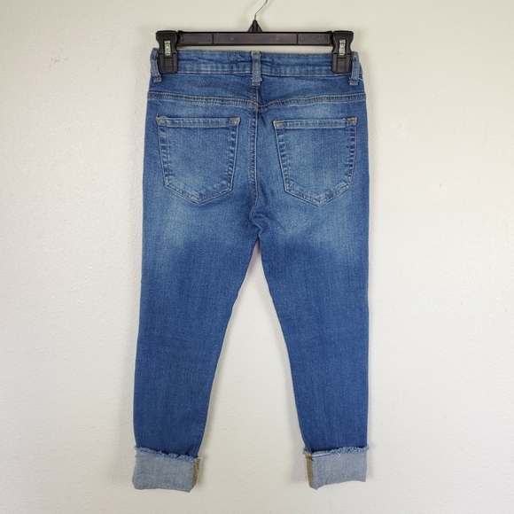 Forever 21 skinny jeans Sz 25 blue Capris - Picture 5 of 6